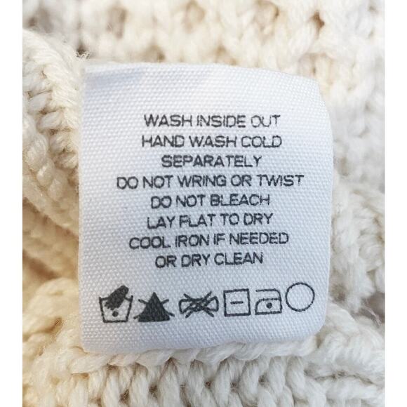 Intermix Womens Cold Shoulder 100% Wool Knit Sweater Cream Neutral Minimalist XS - Picture 8 of 10